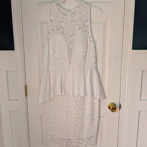 white lace peplum dress